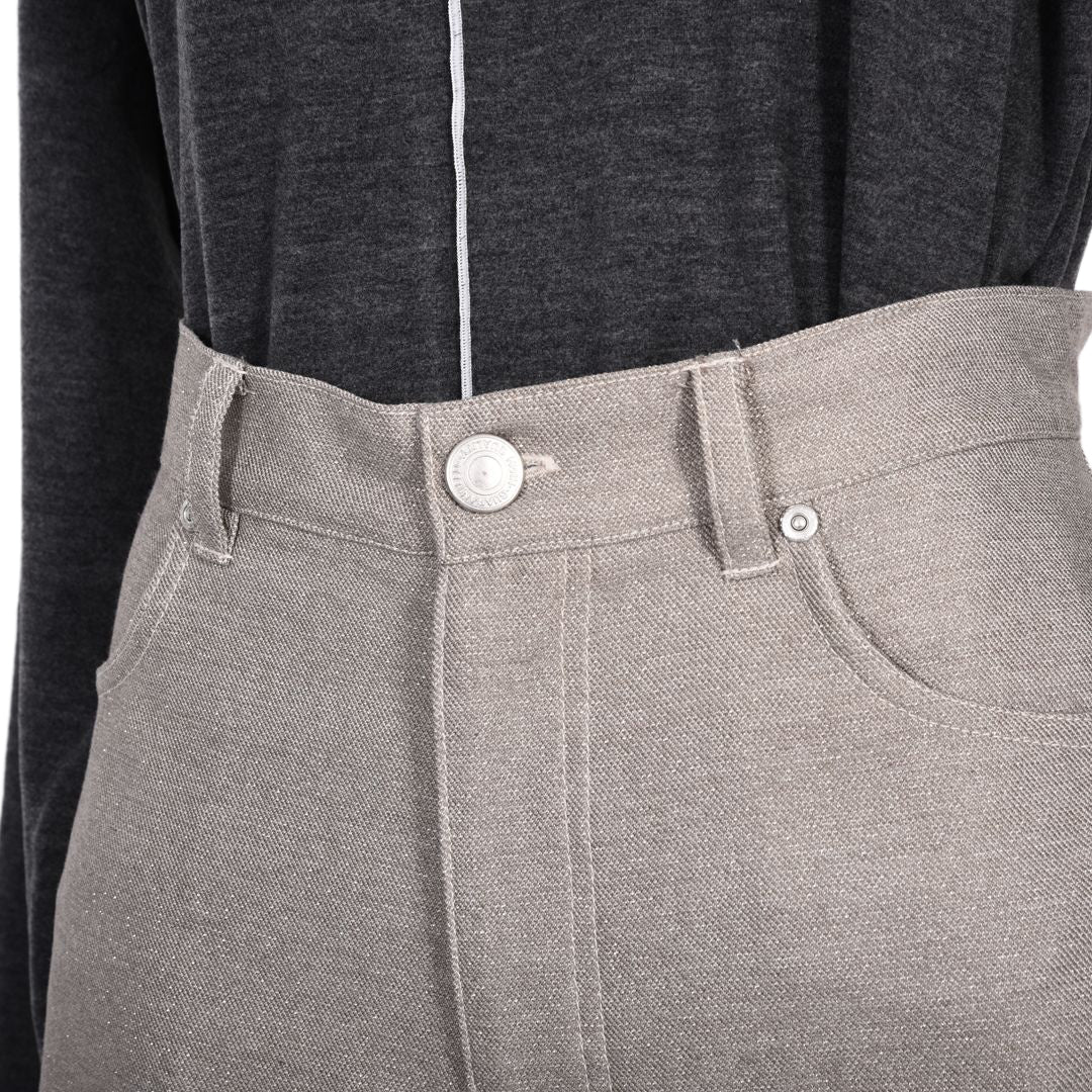 煌めきストレッチツイル　タックパンツ　B DONNA　6066801