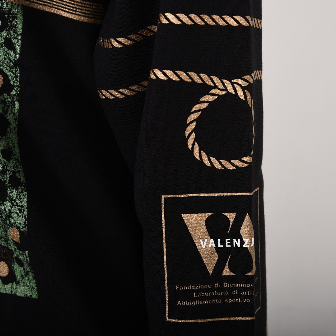 【保温】【吸湿発熱】箔プリント チュニック丈カットソー　VALENZA　5152707