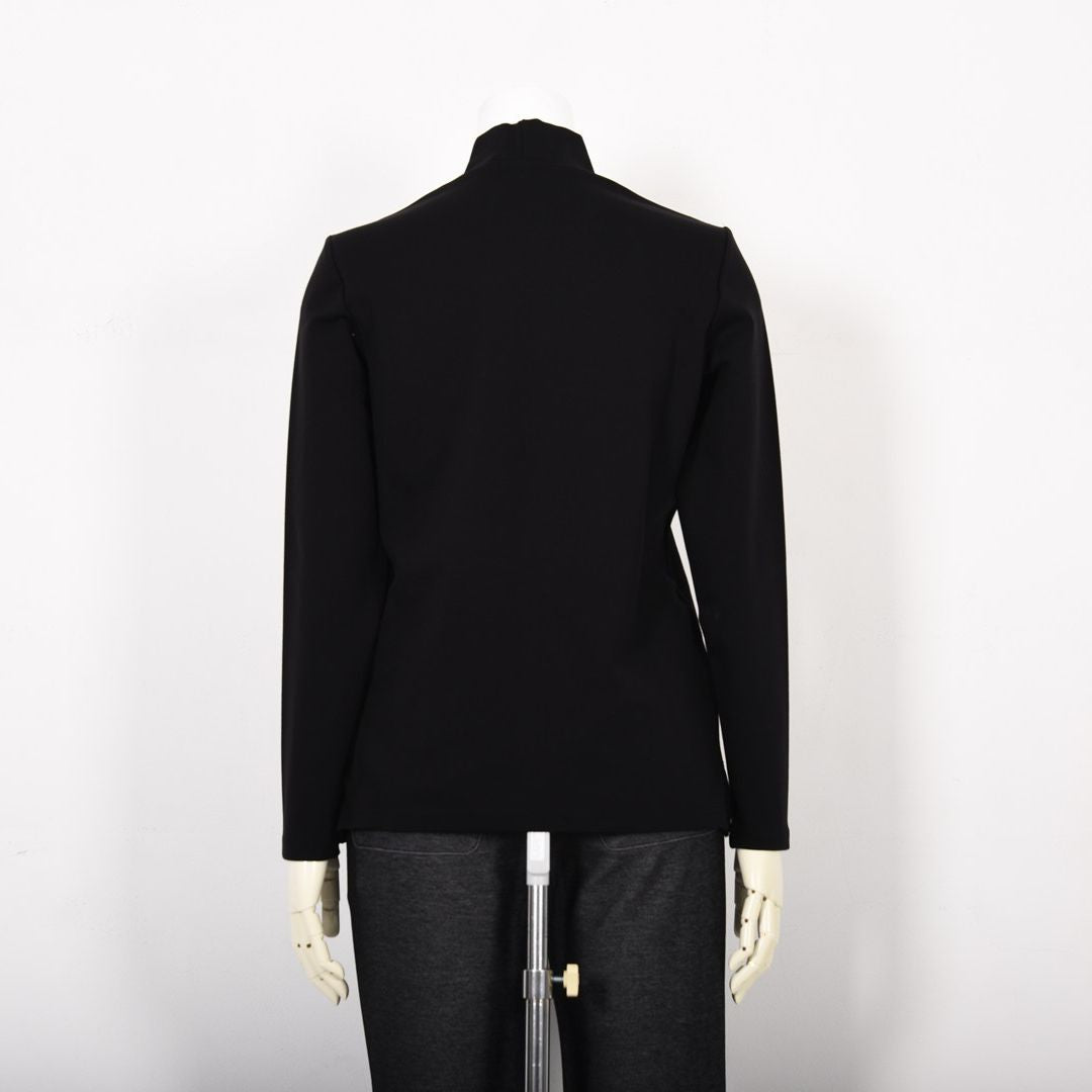 【Lサイズ】【ブラックダイヤ】プリント×コード刺繍 ハイネックカットソー　VALENZA　5552706