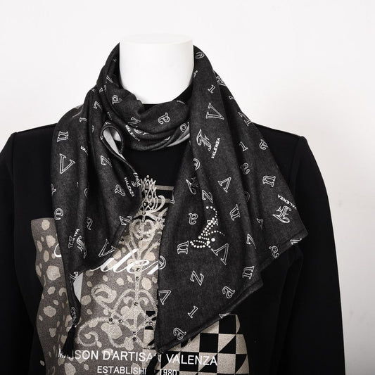 タッセル付 ロゴプリントストール　VALENZA　5154703