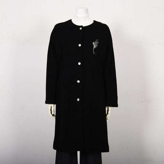 【Lサイズ】リーフモチーフ ノーカラー ロングコート VALENZA　5558512