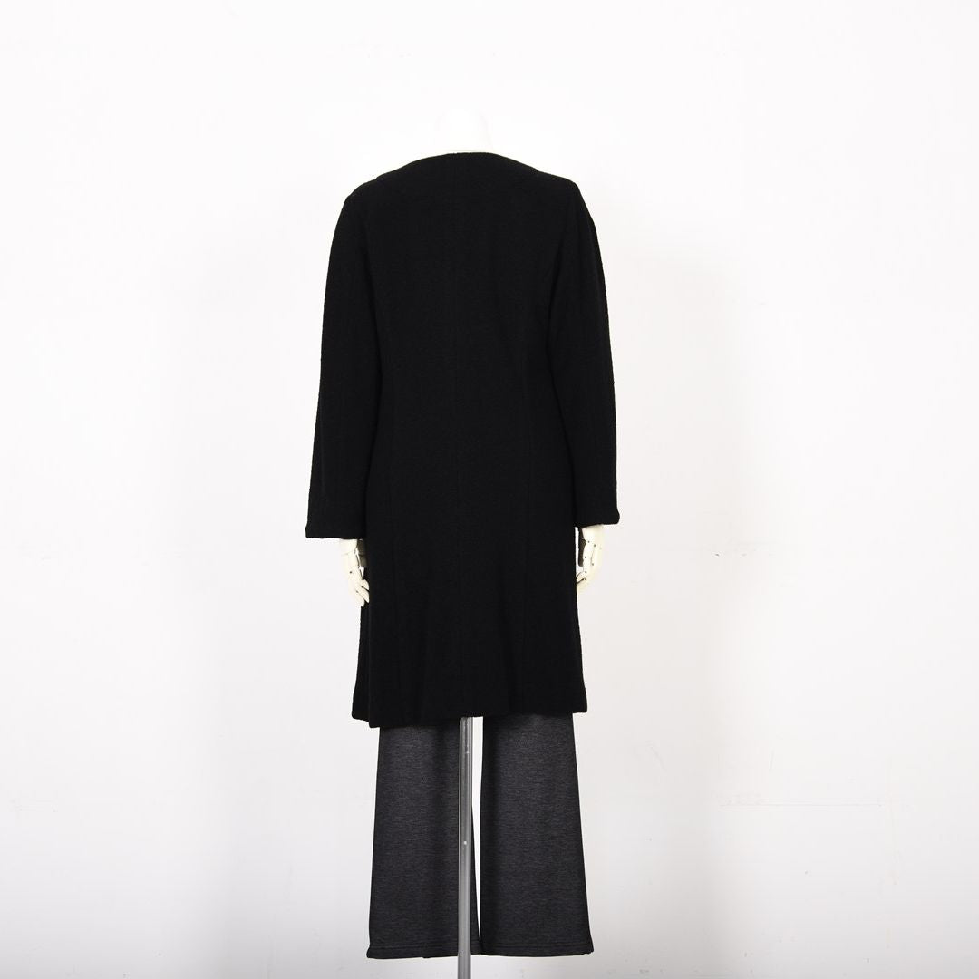 【Lサイズ】リーフモチーフ ノーカラー ロングコート VALENZA　5558512