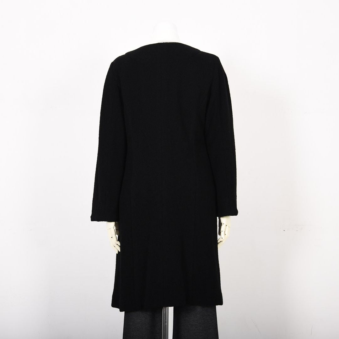 【Lサイズ】リーフモチーフ ノーカラー ロングコート VALENZA　5558512