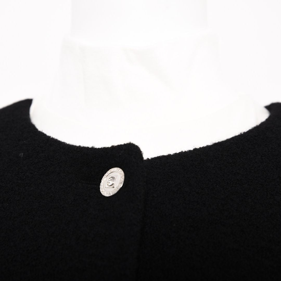 【Lサイズ】リーフモチーフ ノーカラー ロングコート VALENZA　5558512