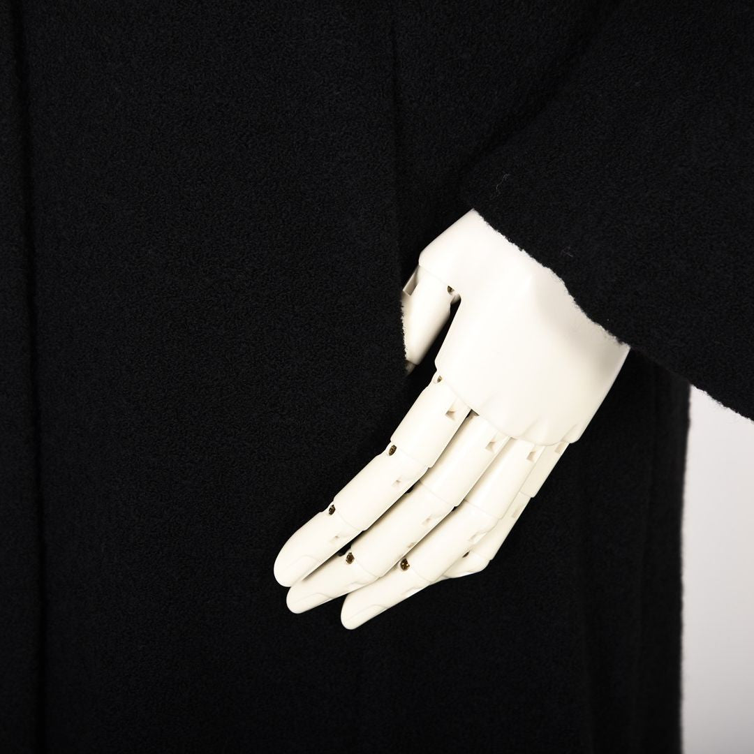 【Lサイズ】リーフモチーフ ノーカラー ロングコート VALENZA　5558512