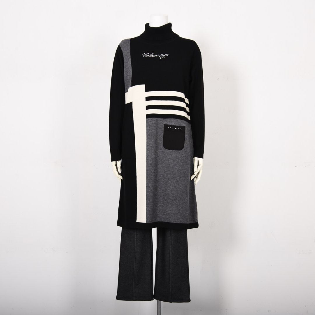 【アップデートして登場♡】ダンボールニット ハイネックワンピース　VALENZA　5153709