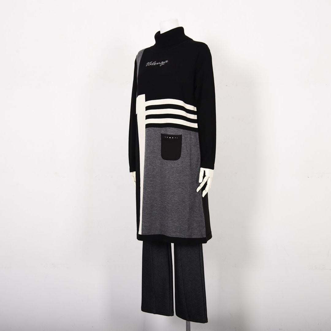 【Lサイズ】【アップデートして登場♡】ダンボールニット ハイネックワンピース　VALENZA　5553709