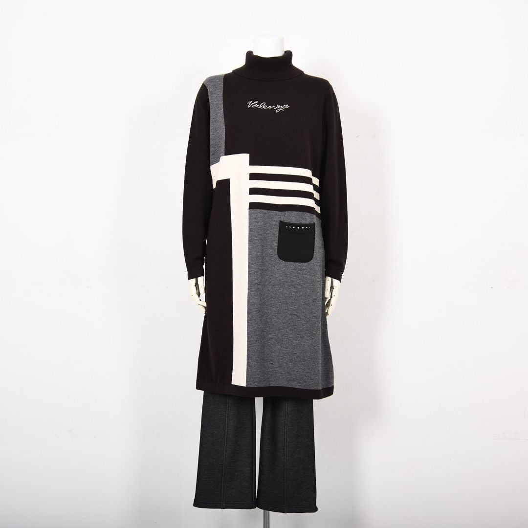 【アップデートして登場♡】ダンボールニット ハイネックワンピース　VALENZA　5153709