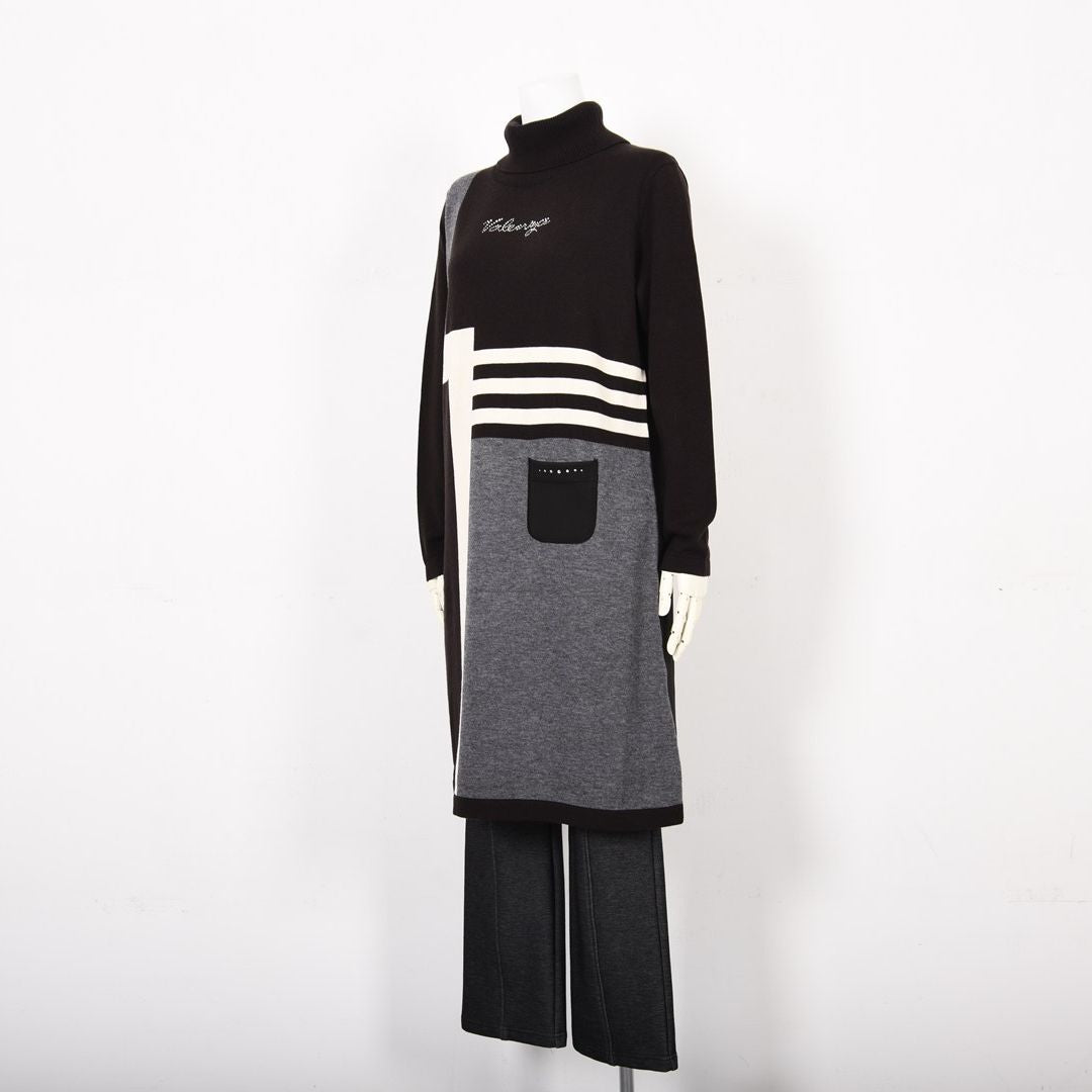 【Lサイズ】【アップデートして登場♡】ダンボールニット ハイネックワンピース　VALENZA　5553709