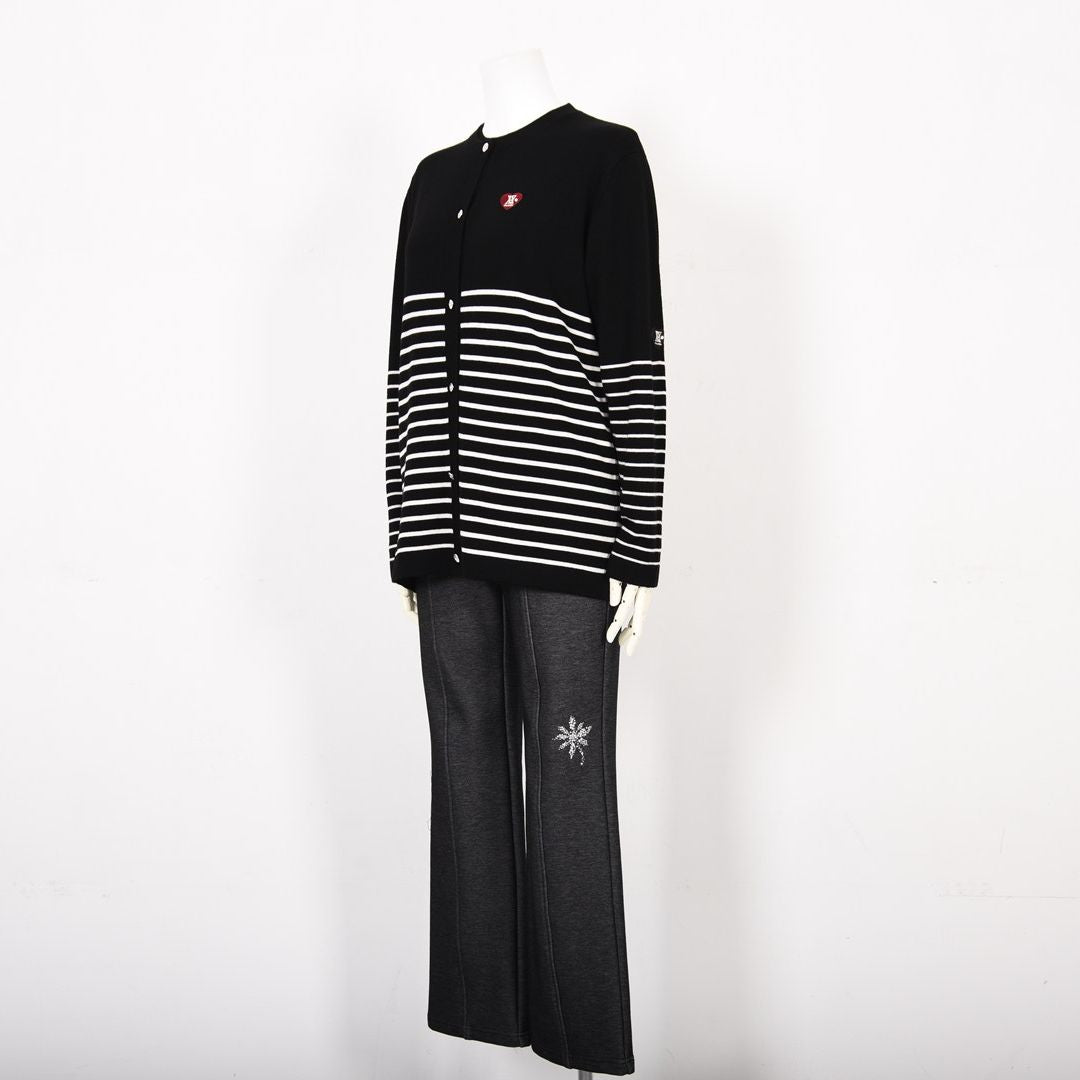 【ゆったり♪ 1サイズ下でもOK♡】シンプル ボーダーカーディガン　VALENZA　5153521