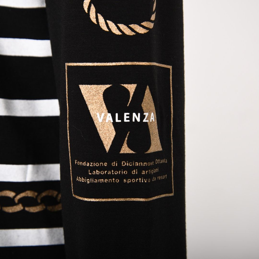 【Lサイズ】【保温】【吸湿発熱】フロントモチーフ×ボーダー カットソー　VALENZA　5552702