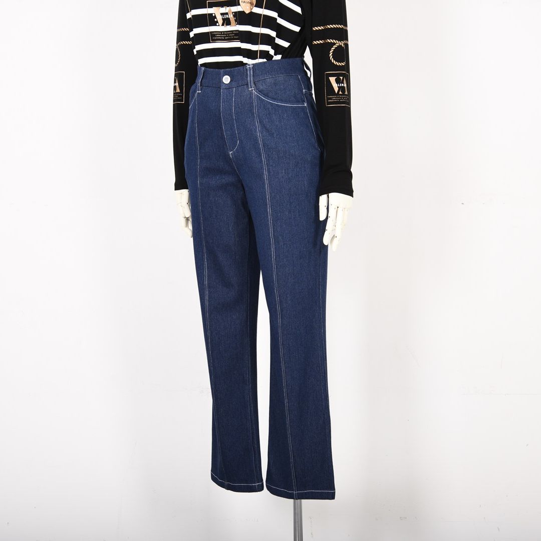 【Lサイズ】【楽々♪ストレッチ】ニットデニム　ストレートパンツ　VALENZA　5556529