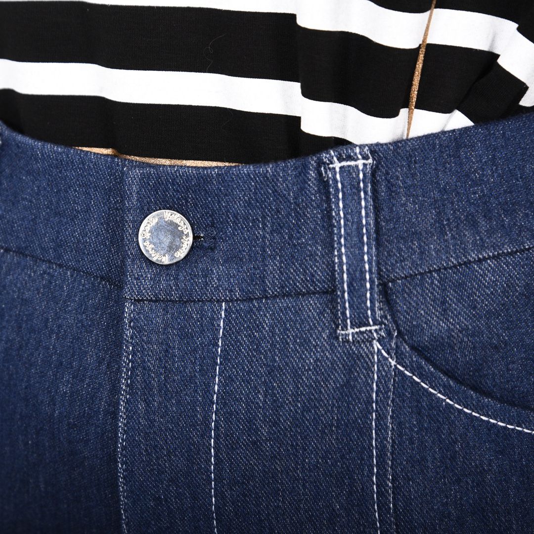 【楽々♪ストレッチ】ニットデニム ストレートパンツ　VALENZA　5156529