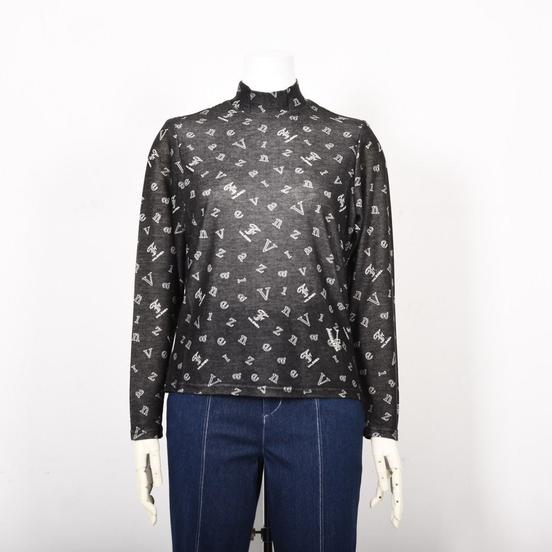 【ECO】ロゴプリント ハイネックカットソー　VALENZA F 5252300