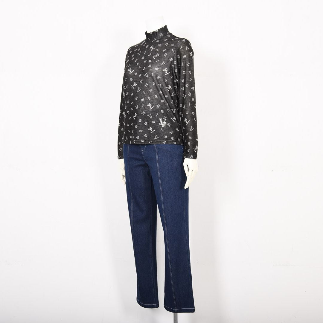 【ECO】ロゴプリント ハイネックカットソー　VALENZA F 5252300