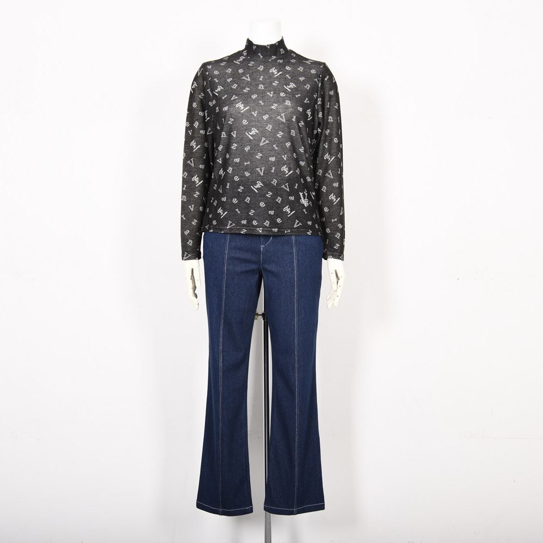 【ECO】ロゴプリント ハイネックカットソー　VALENZA F 5252300