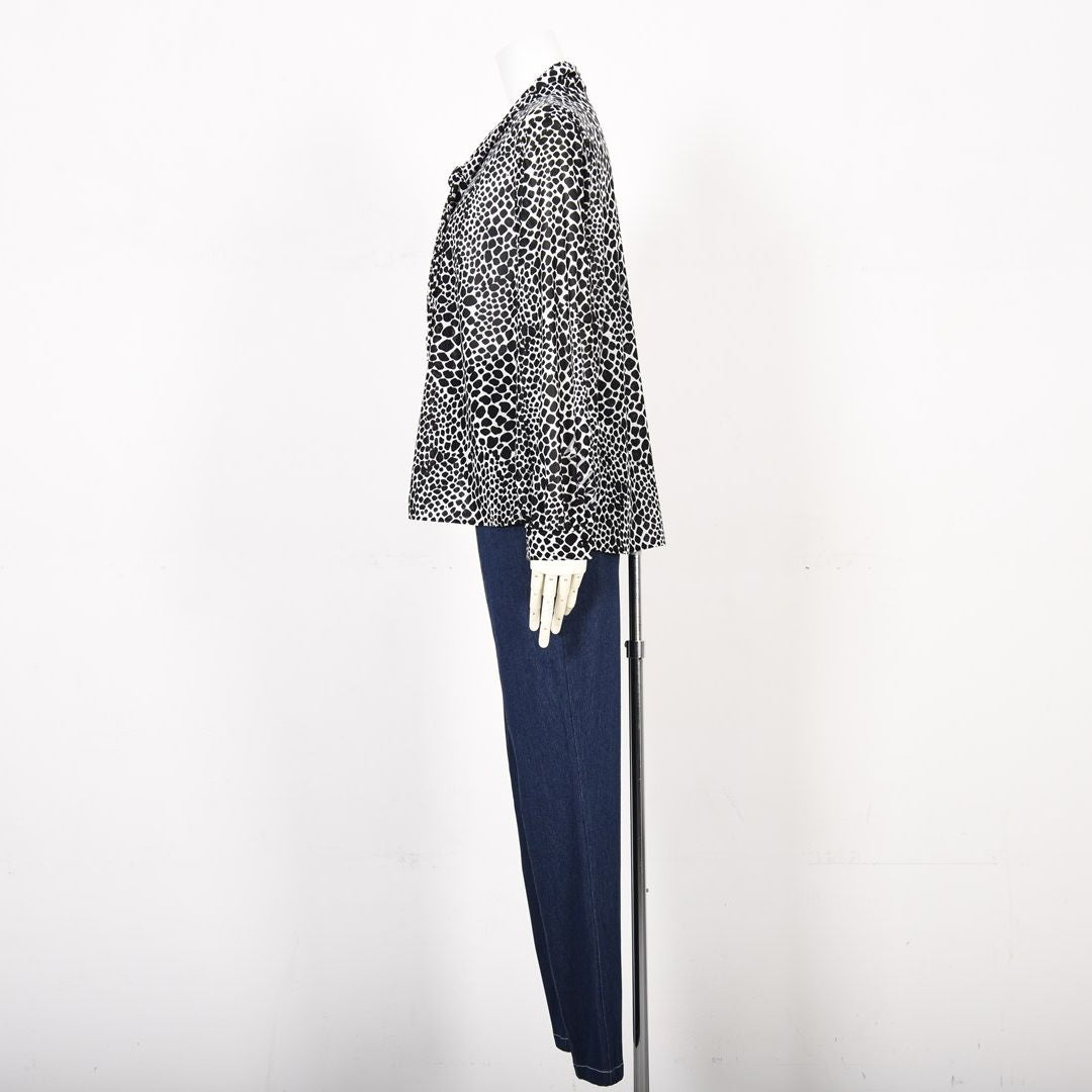 アニマル柄プリント リボンタイ ブラウス　VALENZA　5151602