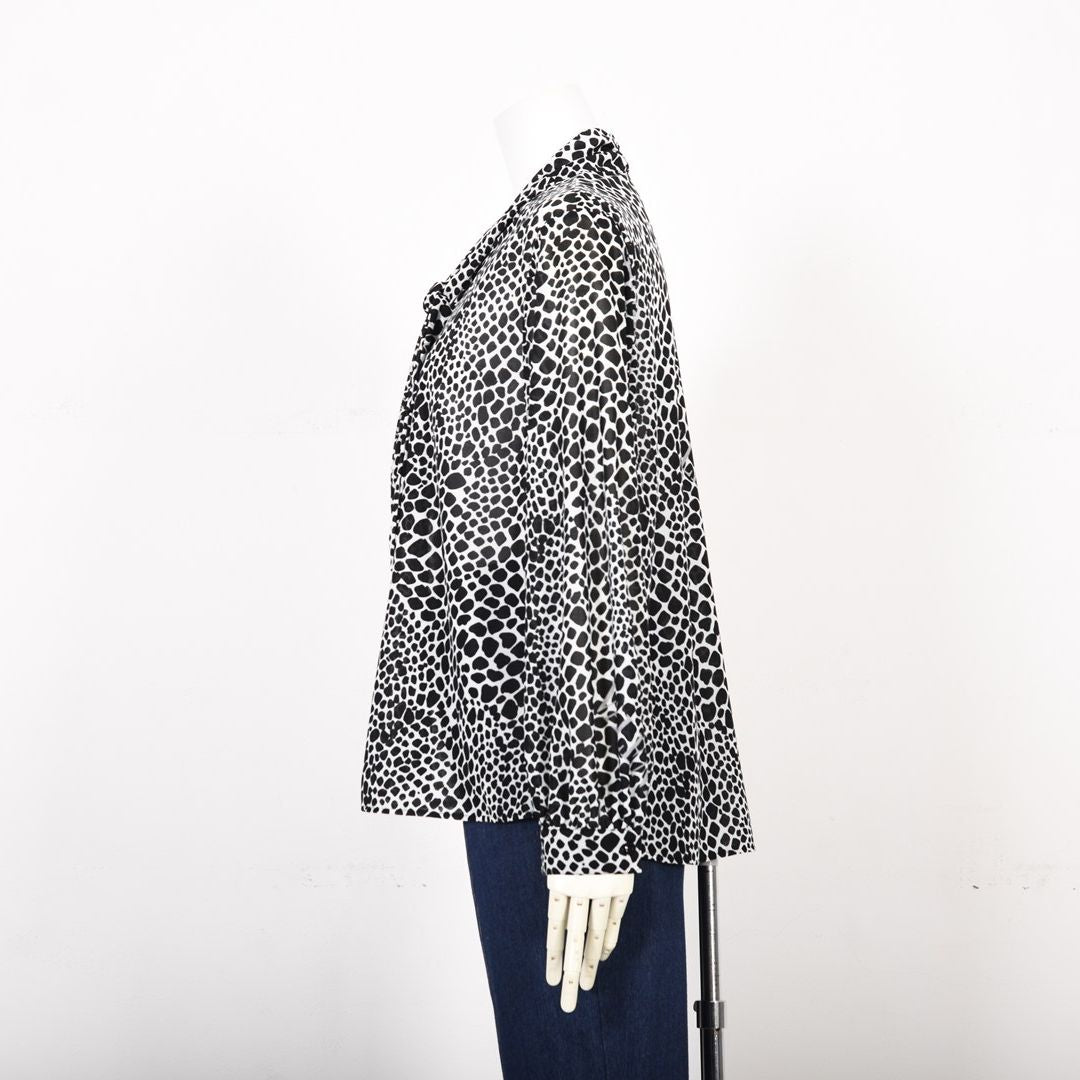 アニマル柄プリント リボンタイ ブラウス　VALENZA　5151602