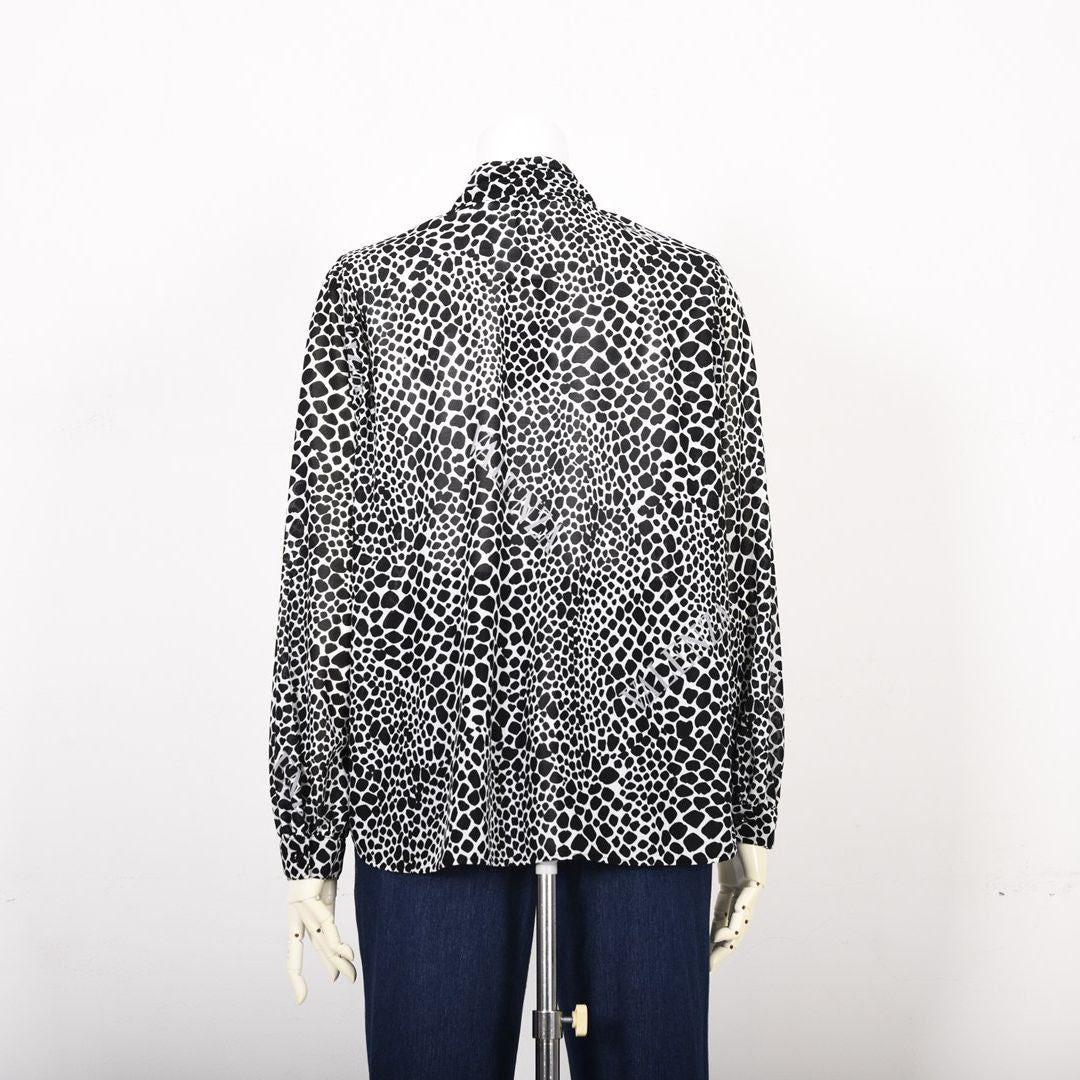 アニマル柄プリント リボンタイ ブラウス　VALENZA　5151602