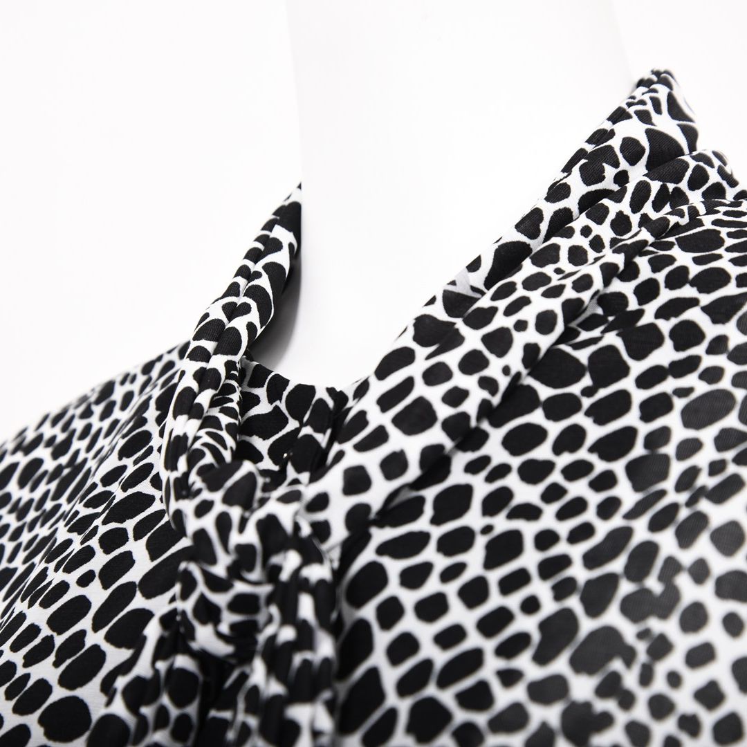 アニマル柄プリント リボンタイ ブラウス　VALENZA　5151602