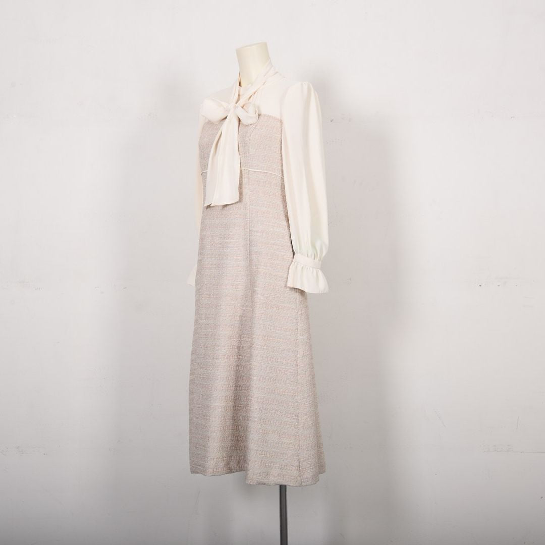 異素材ドッキング　カラーツイードワンピース　Dear Princess　3059306