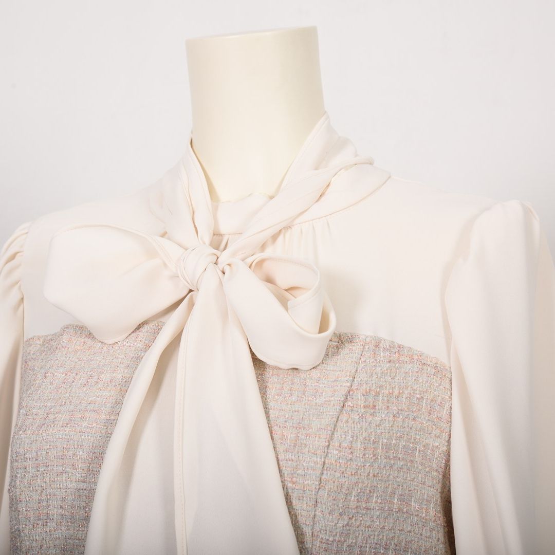 異素材ドッキング　カラーツイードワンピース　Dear Princess　3059306