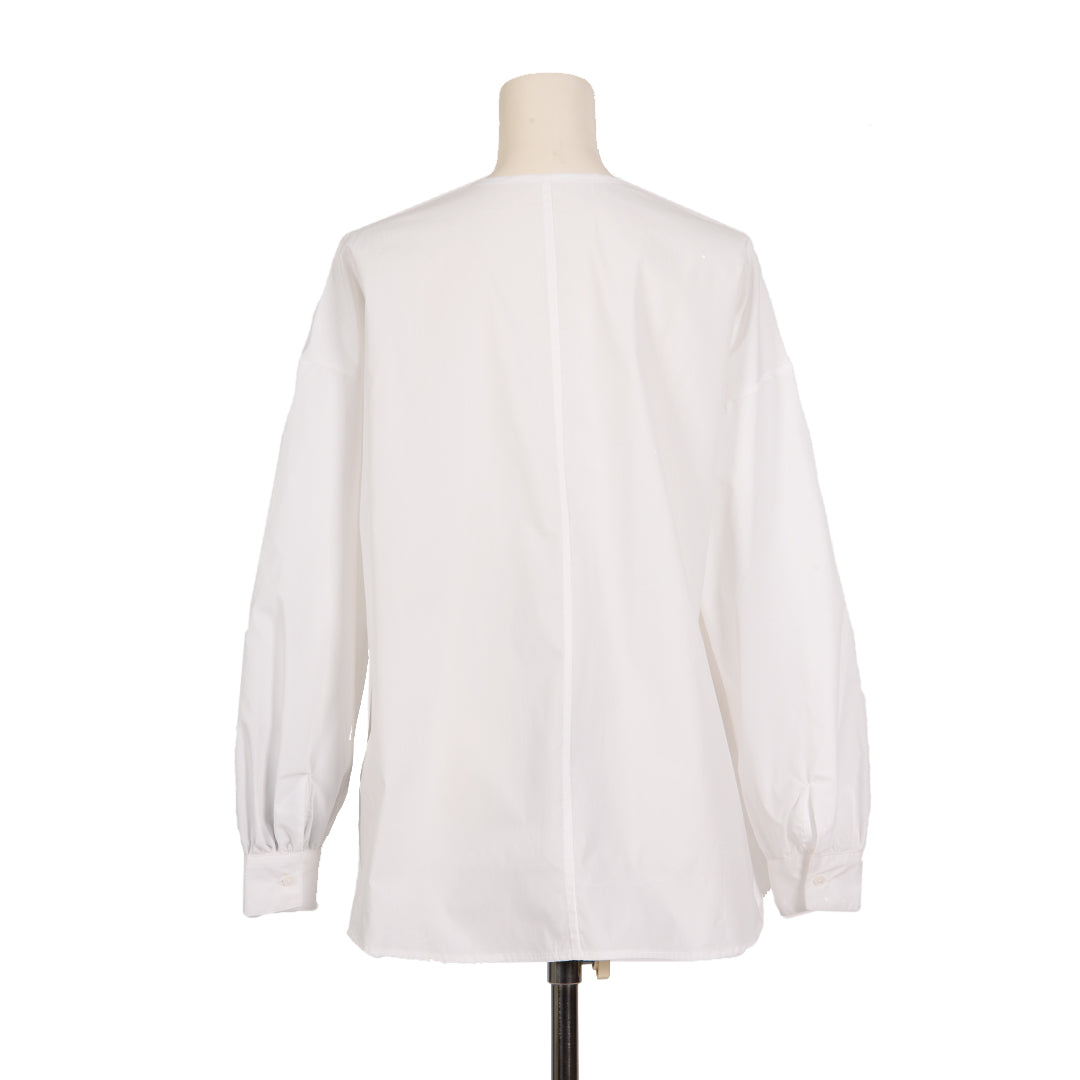 ノーカラーコットンブラウス　B DONNA 6541001