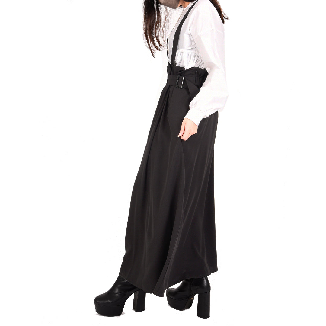 【OUTLET】ブライトアセテートツイル　アシメジャンパースカート　B DONNA