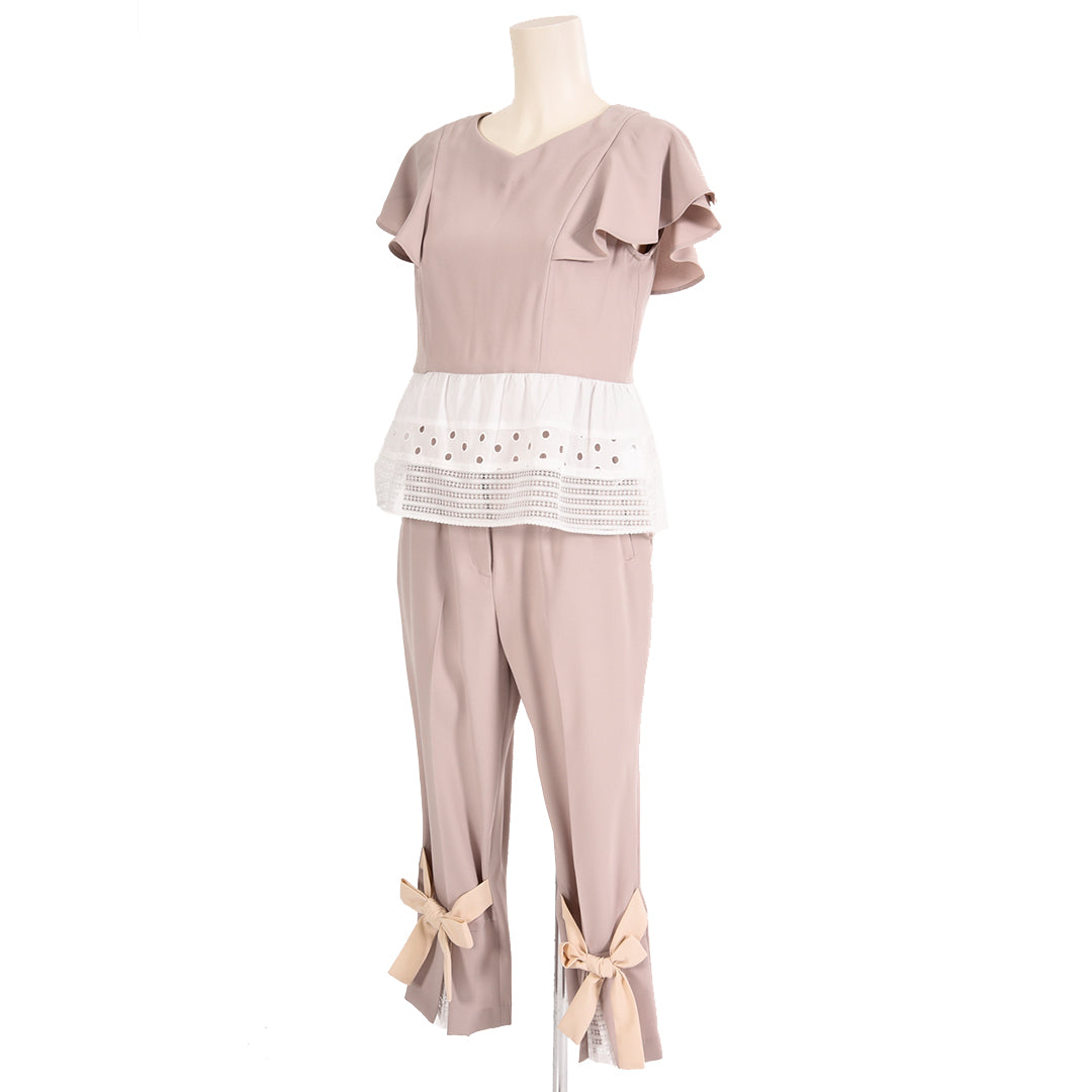 Million Tricot Hem Ribbon Slit Lace Pants Dear Princess