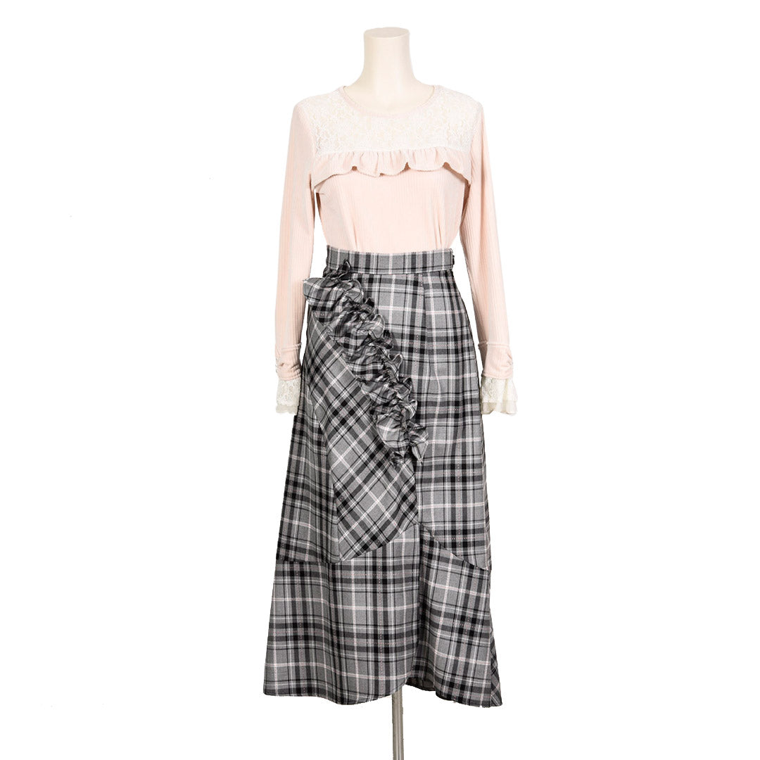 T/R Stitch Check Frill Skirt Dear Princess