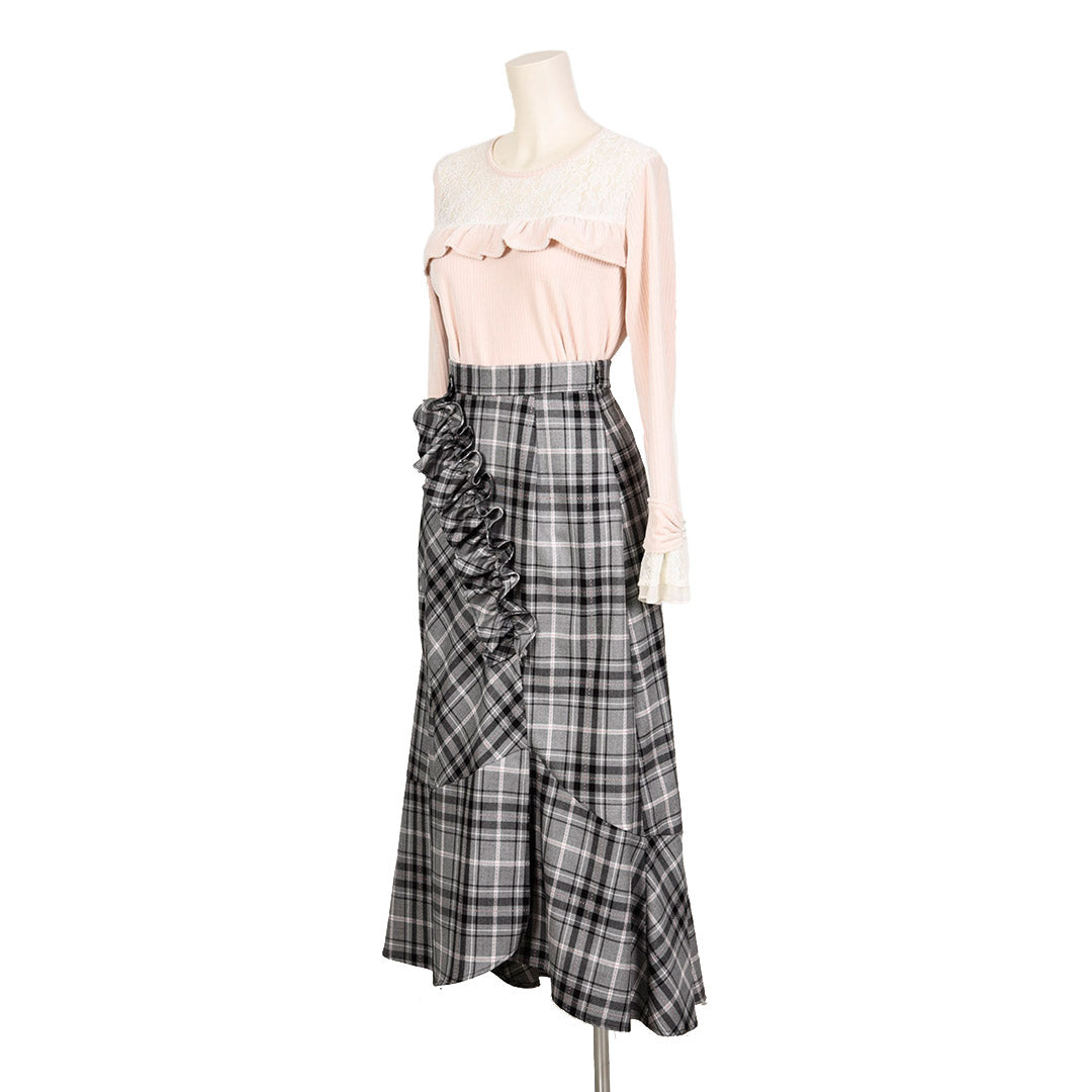 T/R Stitch Check Frill Skirt Dear Princess