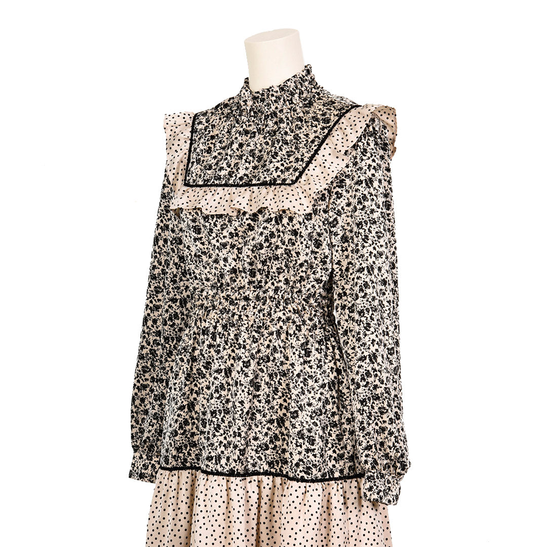 Sildew Satin Floral Monotone Print Dress Dear Princess