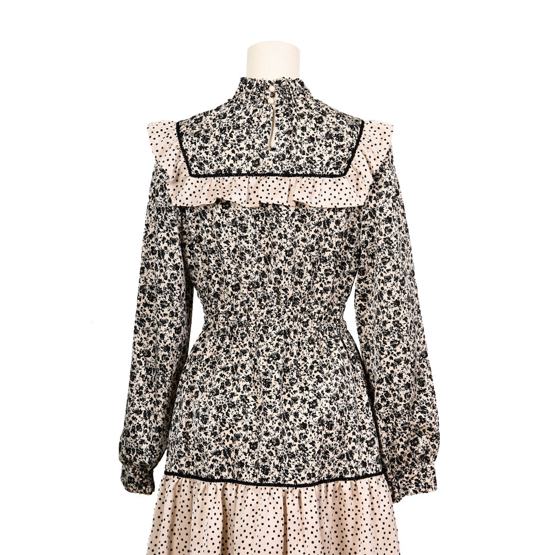 Sildew Satin Floral Monotone Print Dress Dear Princess