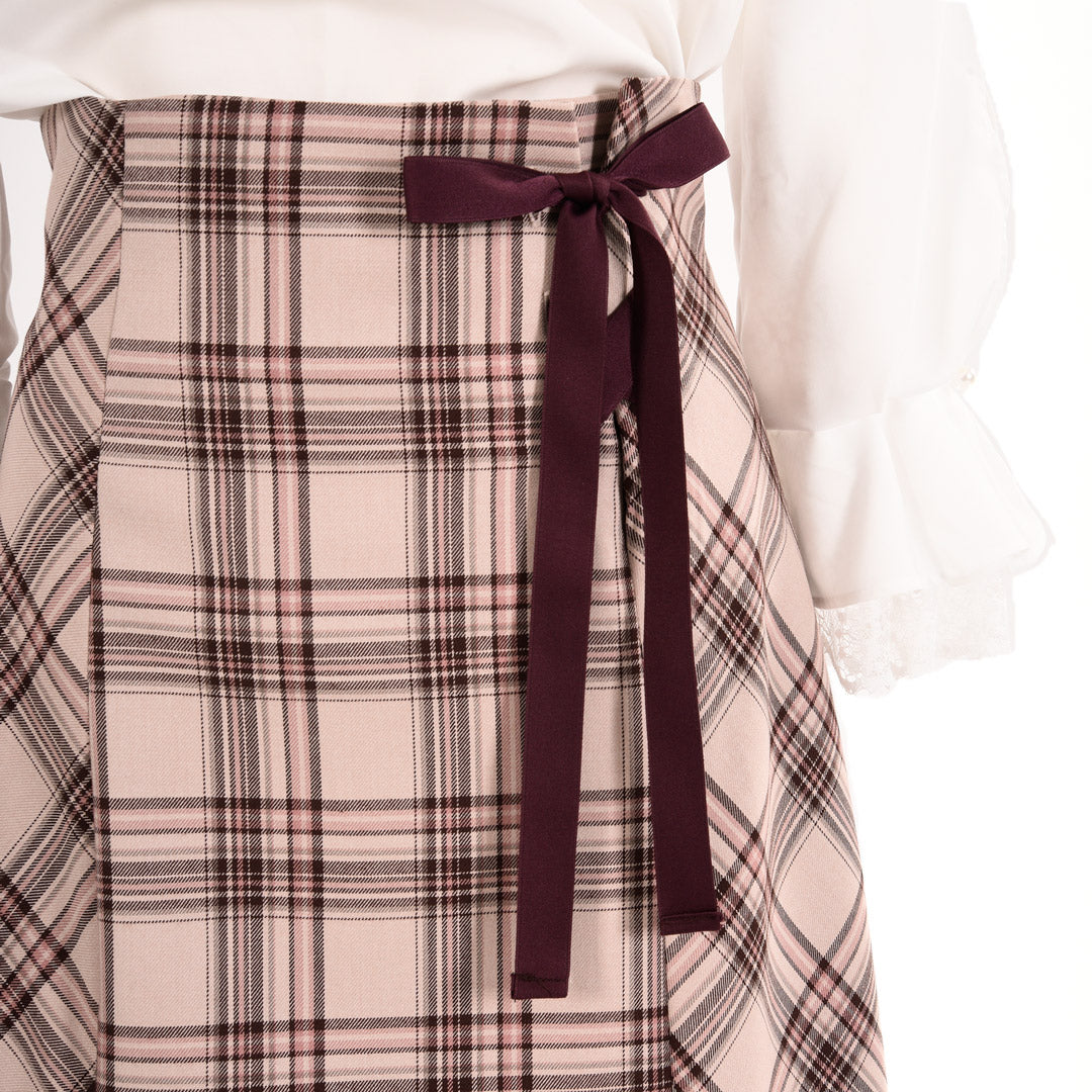 T/R Tartan Check Lace-up Mermaid Skirt Dear Princess