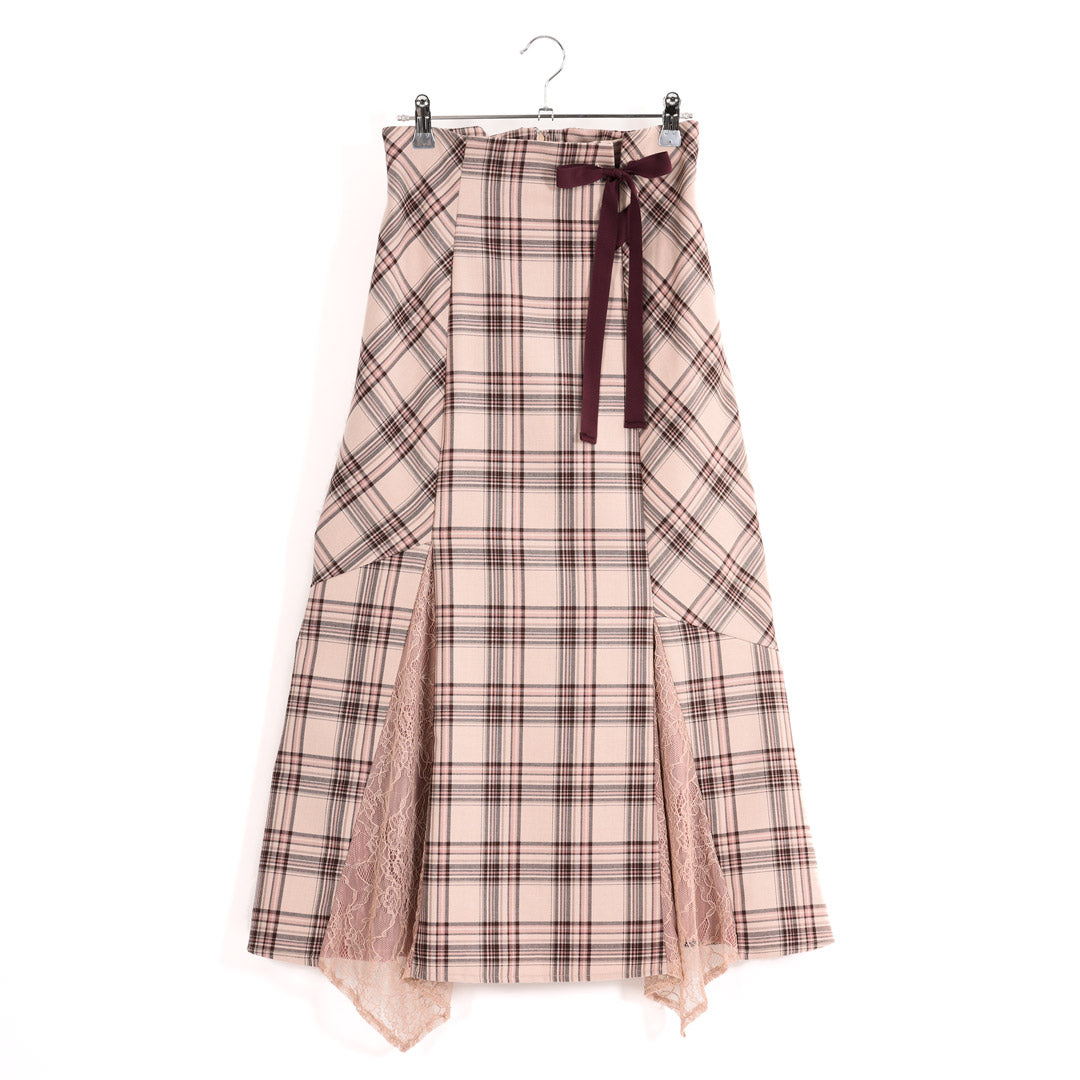 T/R Tartan Check Lace-up Mermaid Skirt Dear Princess