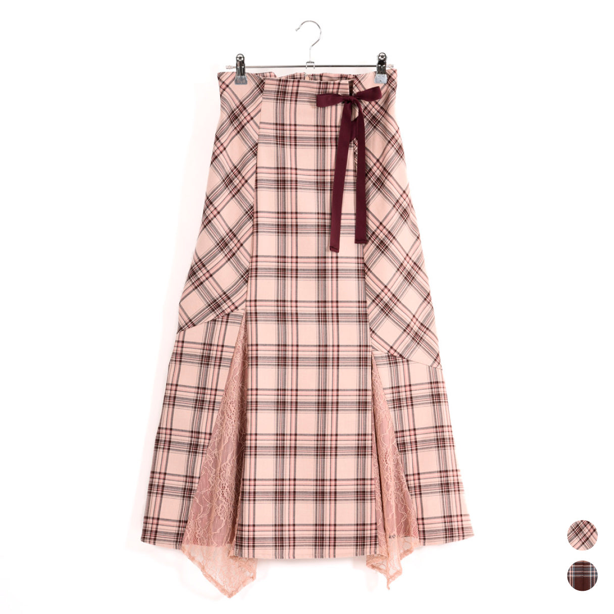 T/R Tartan Check Lace-up Mermaid Skirt Dear Princess