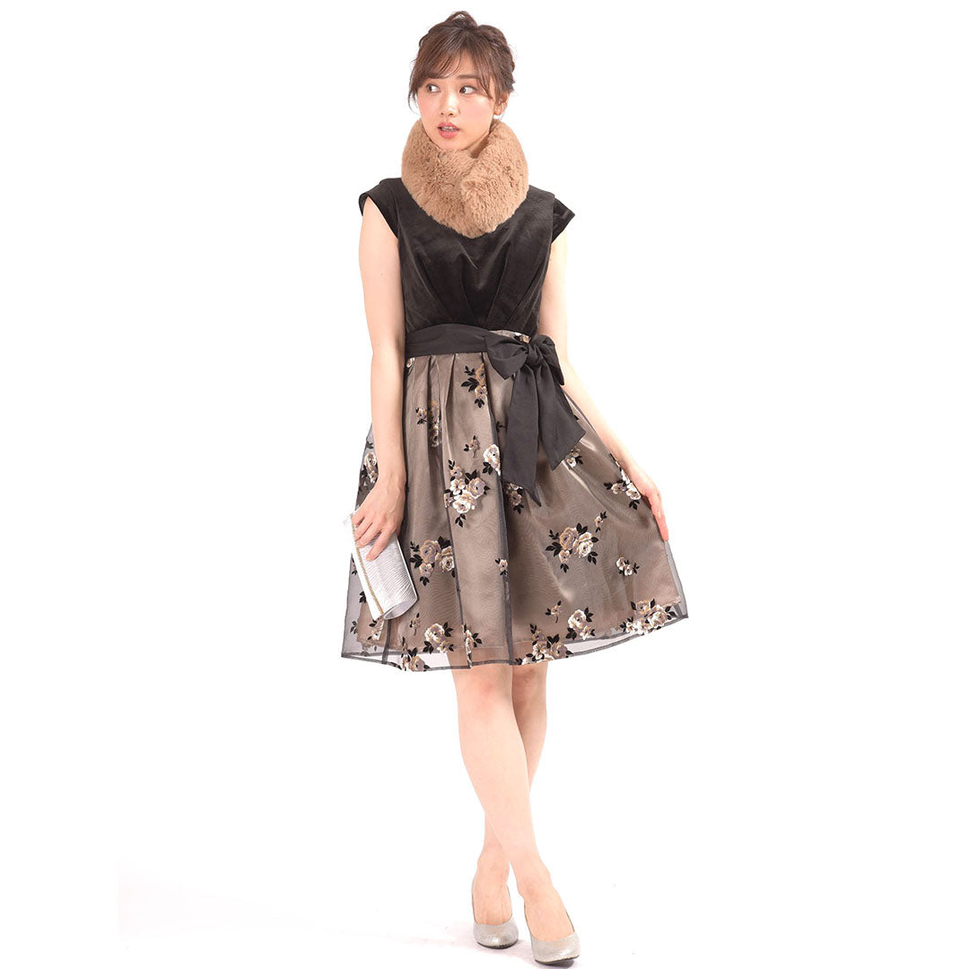 Flocky Print Premium Velor Occasion Dress Dear Princess