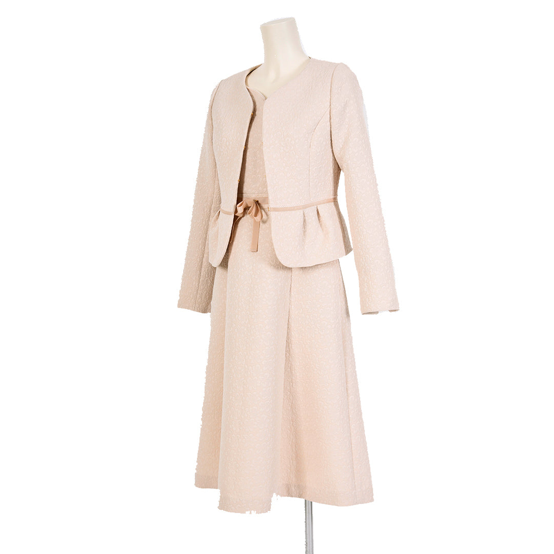 花柄　ジャガード　ハートネック　ジャケット　お呼ばれ　結婚式　羽織　ペプラム　DearPrincess　ディアプリンセス　ディアプリ