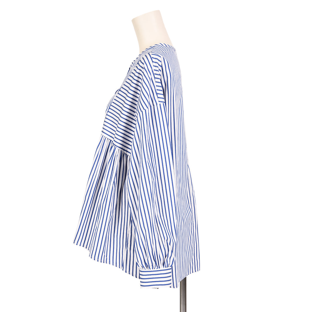 ノーカラーコットンブラウス　B DONNA 6541001