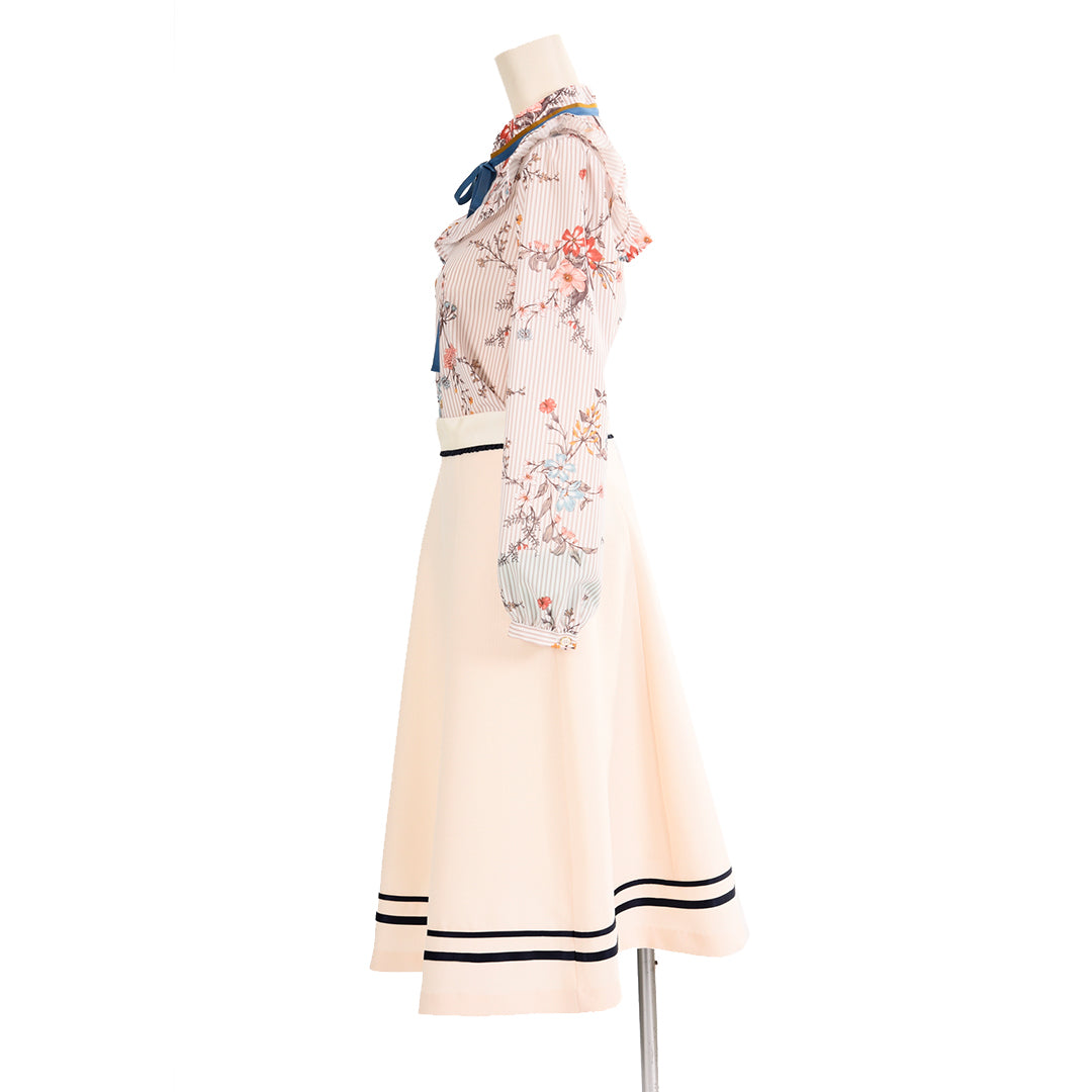 RED VALENTINO【S】シルク 花柄 フリル ブラウス ノースリーブ