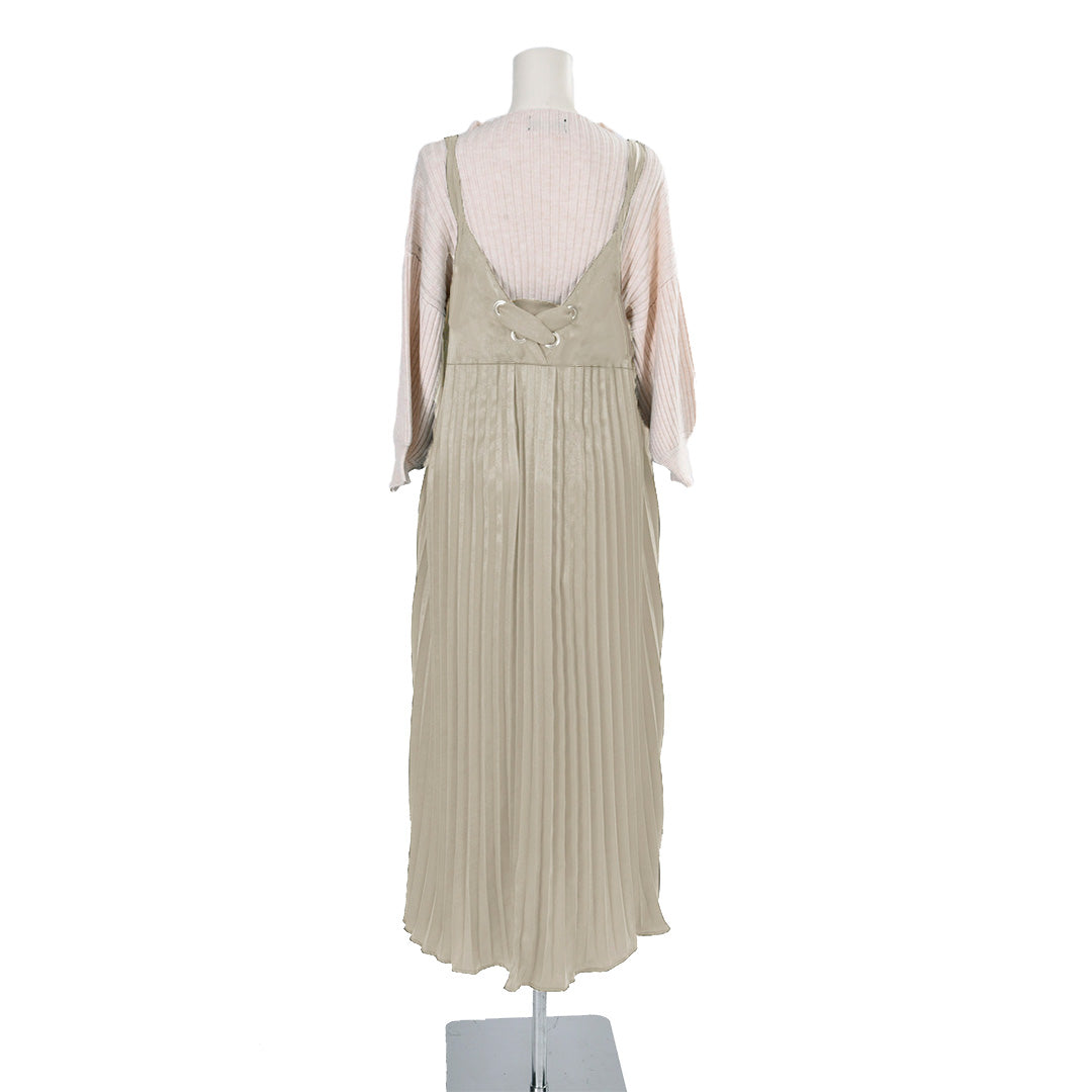 【OUTLET】スウェーディサテン　プリーツワンピース　B DONNA 6549008