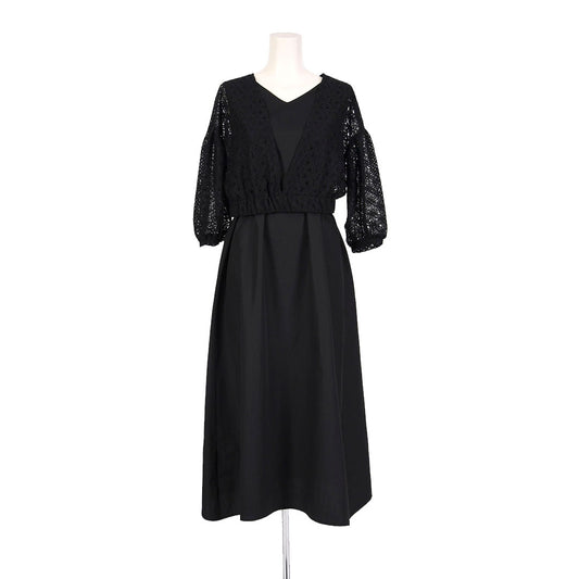 T/C broad dress with lace pullover B DONNA