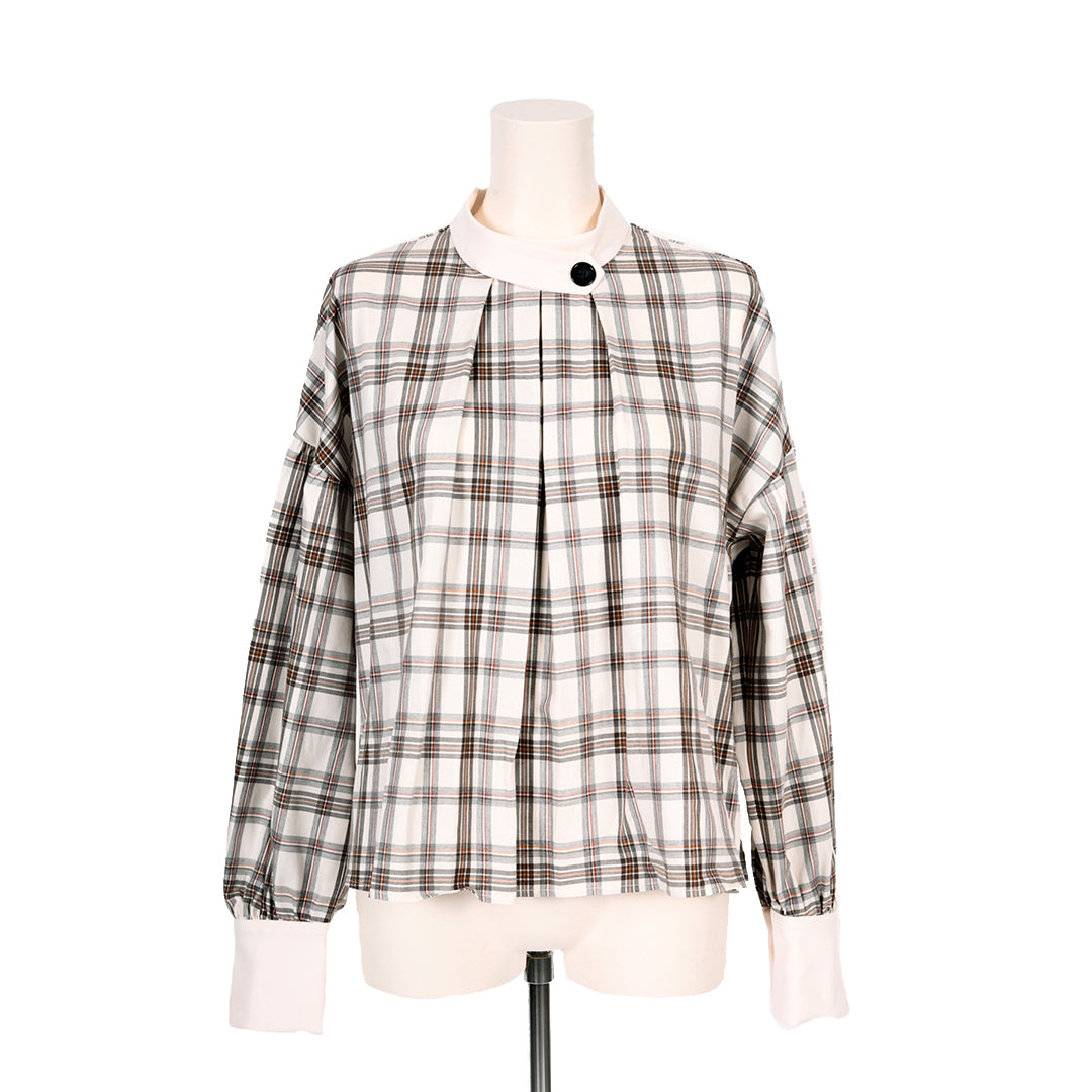 T/C TOP Yarn Check Blouse B DONNA