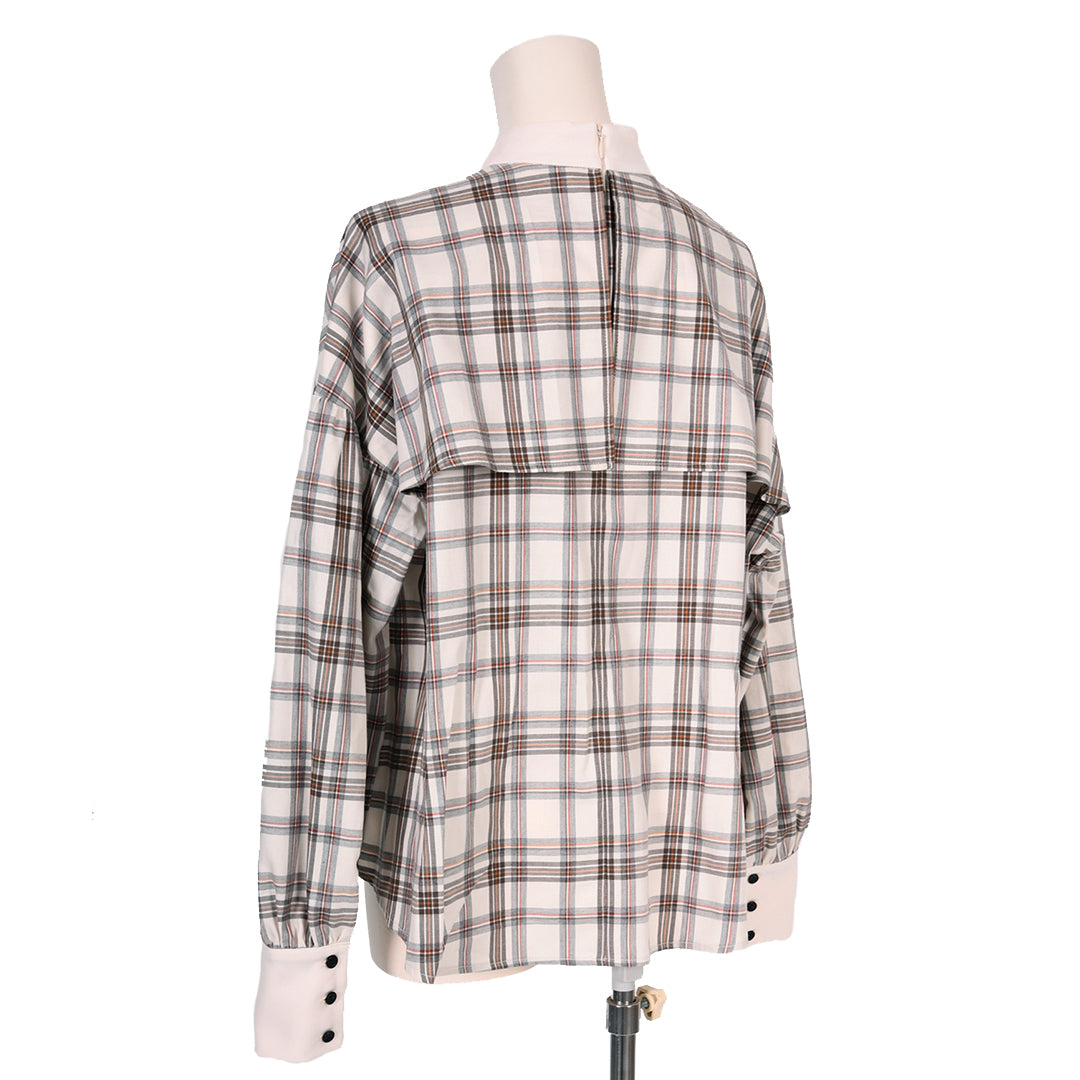 T/C TOP Yarn Check Blouse B DONNA