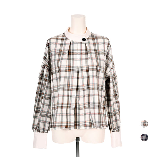 T/C TOP Yarn Check Blouse B DONNA