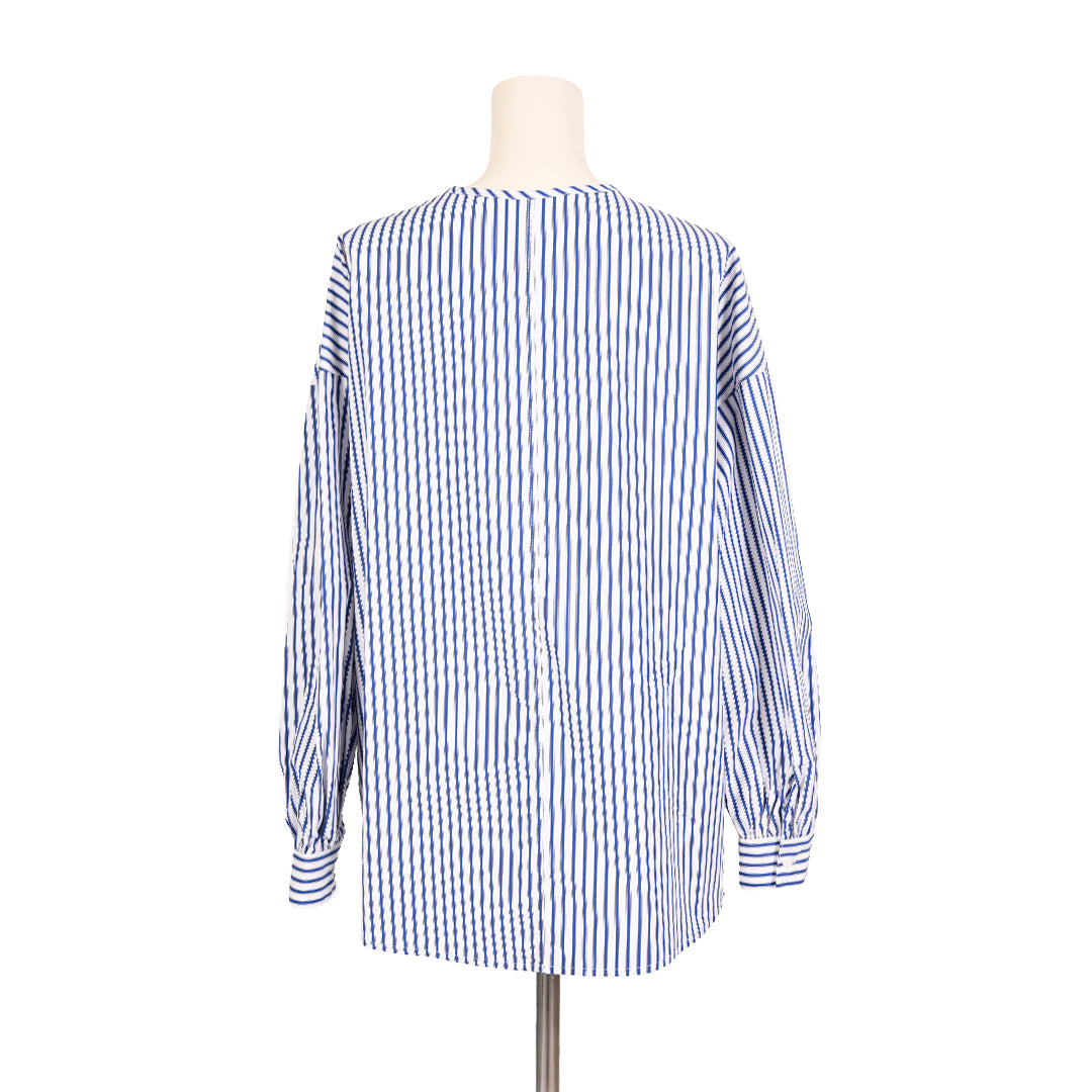 ノーカラーコットンブラウス　B DONNA 6541001