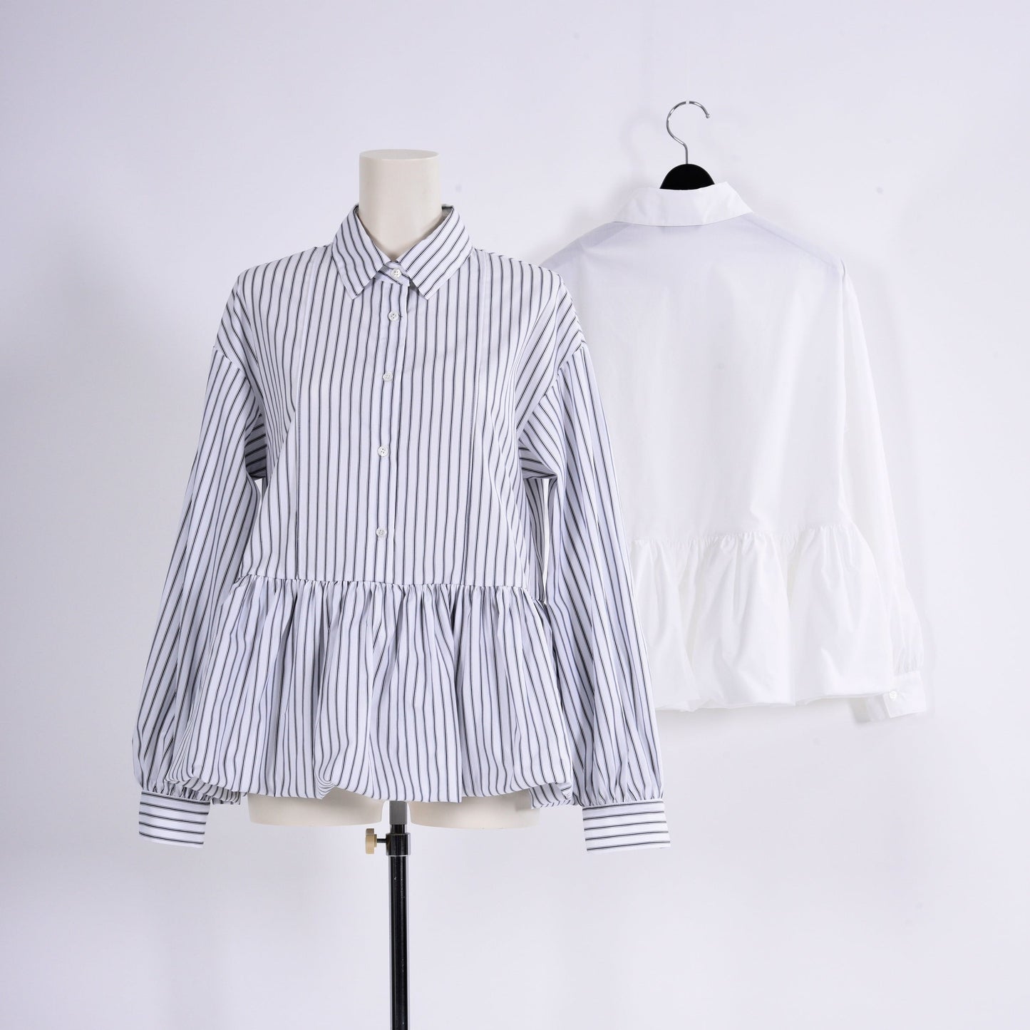 バルーンペプラム　コットンブラウス　B DONNA 6541000