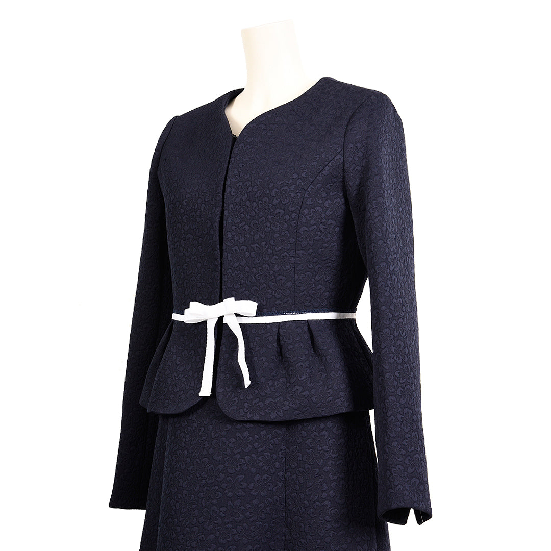 花柄　ジャガード　ハートネック　ジャケット　お呼ばれ　結婚式　羽織　ペプラム　DearPrincess　ディアプリンセス　ディアプリ