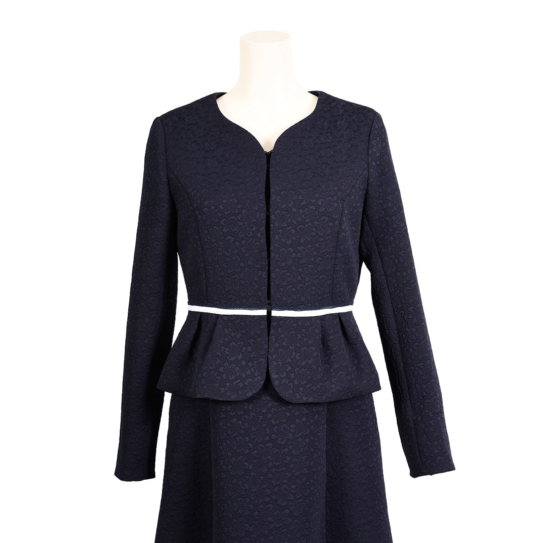 花柄　ジャガード　ハートネック　ジャケット　お呼ばれ　結婚式　羽織　ペプラム　DearPrincess　ディアプリンセス　ディアプリ