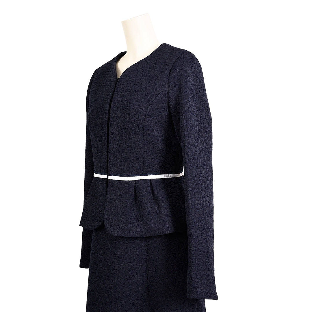 花柄　ジャガード　ハートネック　ジャケット　お呼ばれ　結婚式　羽織　ペプラム　DearPrincess　ディアプリンセス　ディアプリ